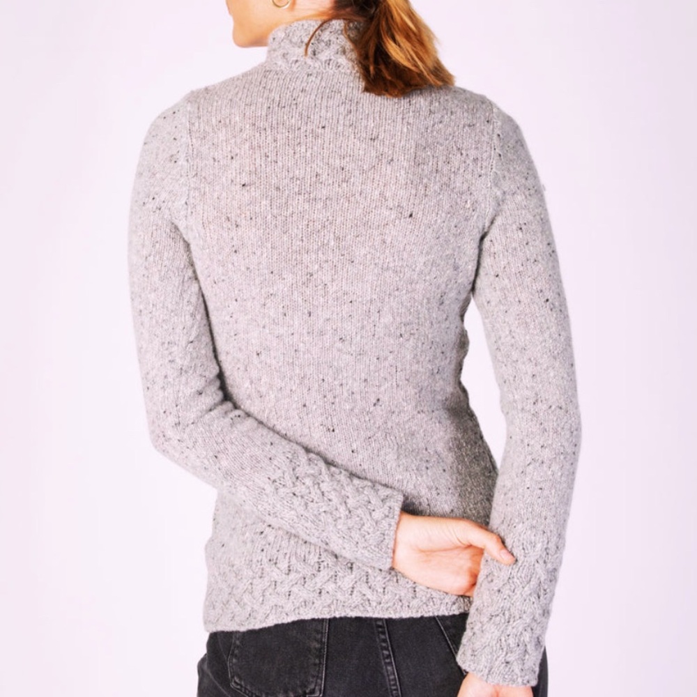 Lavender Skyline Grey Wool Cashmere Cable Knit Trellis Sweater Brand New w/Tags - Picture 12 of 14